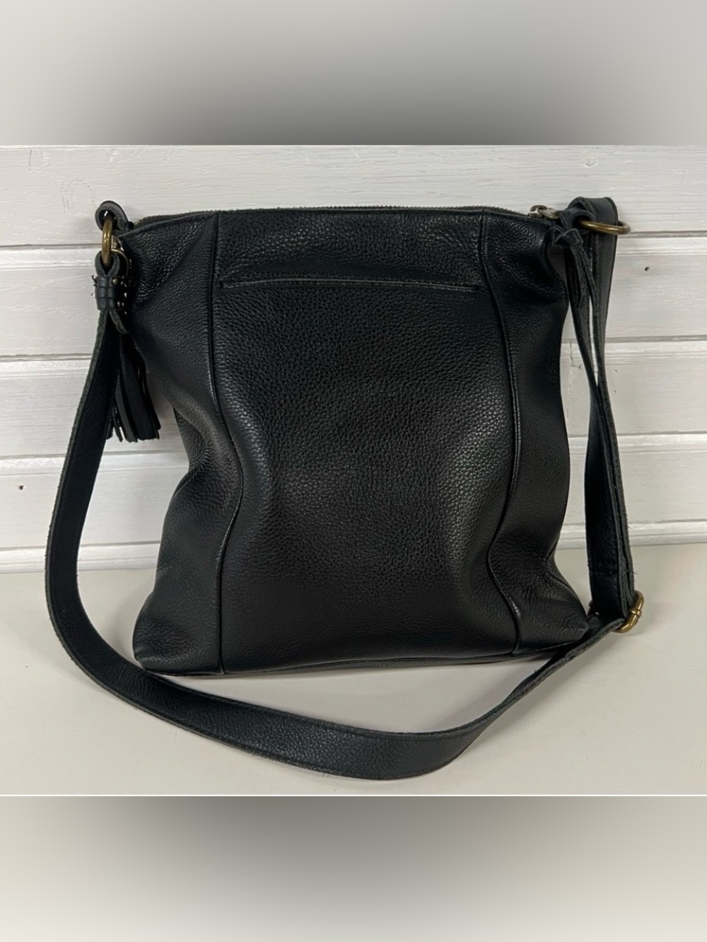THE SAK  convertible LADERA pebbled leather BLACK crossbody POCKETS bag - Picture 6 of 14